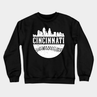 Cincinnati Ohio City Skyline Baseball Crewneck Sweatshirt